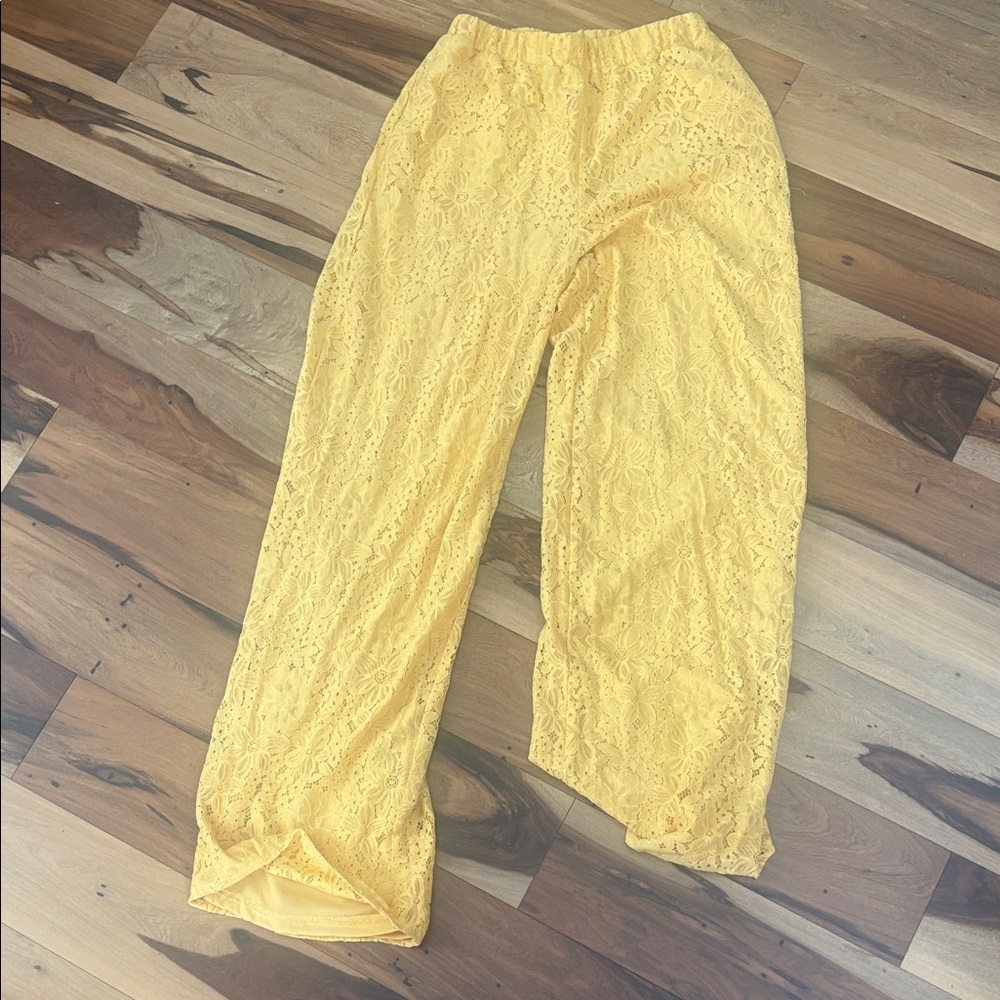 Yellow Lace Women's Pants